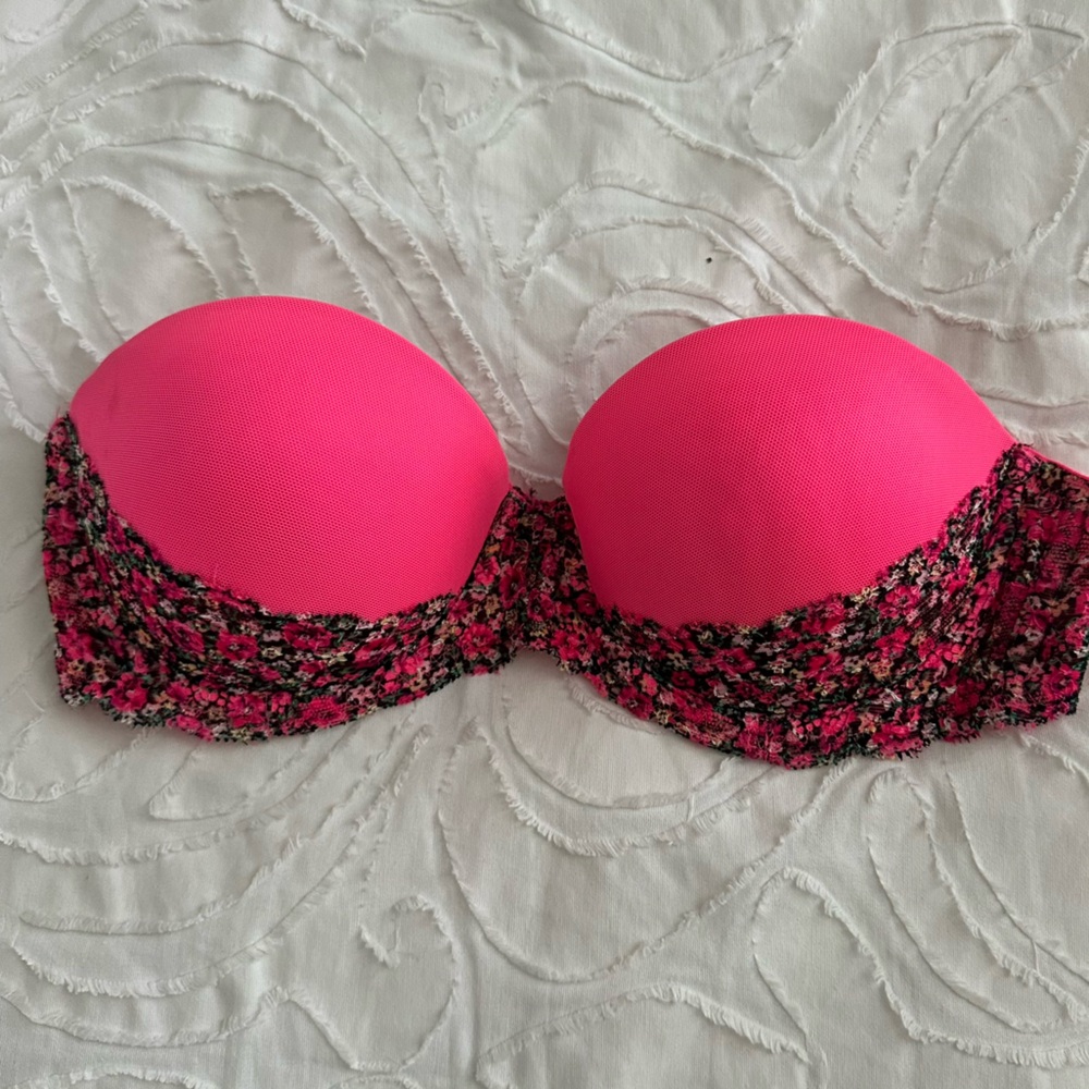 Victorias Secret PINK Pink Floral Multi Way Push Up Bra